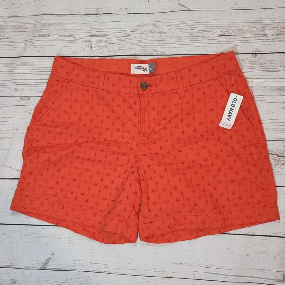 NWT Old Navy Orange Eyelet Shorts